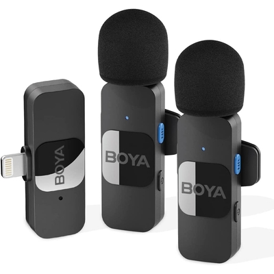 Product Μικρόφωνο BOYA BY-V2 Wireless 2-person Lavalier for iPhone iPad Mini Lapel Lightning connection base image