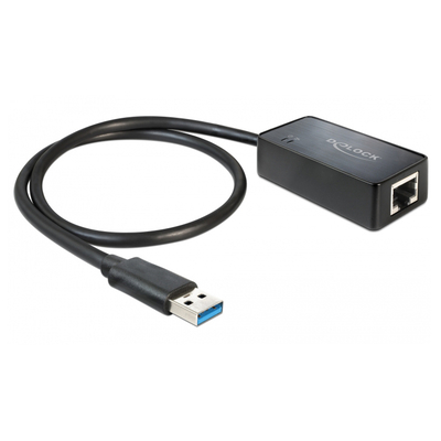 Product Αντάπτορας Δικτύου USB Delock 3.0 σε RJ45 62121, 1000Mbps, 50cm, μαύρο base image
