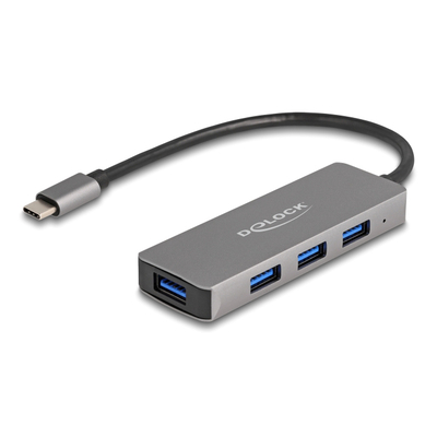 Product USB Hub Delock Type-C 63173, 4x USB 3.2 Gen 1 θύρες, 5Gbps, γκρι base image