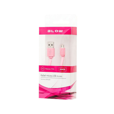 Product Καλώδιο USB Blow σε microUSB B 1m Ροζ base image