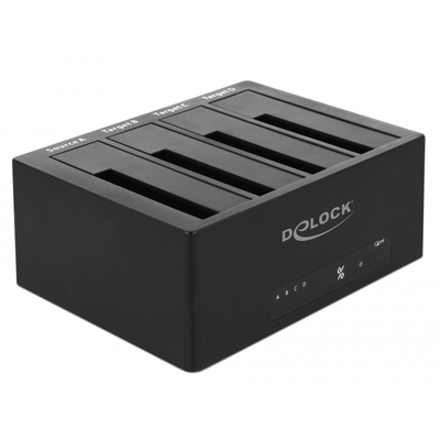 Product Docking Station Σκληρών Δίσκων Delock 64063, clone function, 4x HDD/SSD 6Gb/s, μαύρο base image