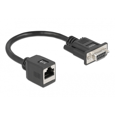 Product Αντάπτορας Δικτύου Delock Από Serial Db9 Rs-232 Σε Rj45, Μαύρος base image