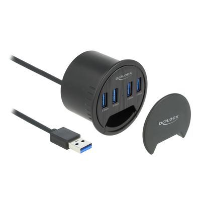 Product USB Hub Delock 64153, 4x USB 3.2 Gen 1, 5Gbps, 60mm, μαύρο base image