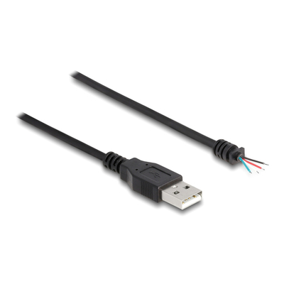 Product Καλώδιο USB Delock 64184 με ελεύθερα άκρα, 28 AWG, 1m, μαύρο base image