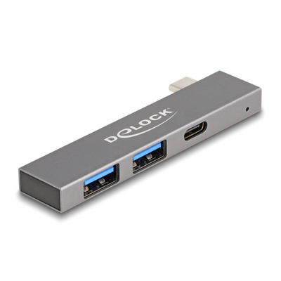 Product USB Hub Delock 64275, 3X Θυρών, 5Gbps, USB-C Σύνδεση, Γκρι base image