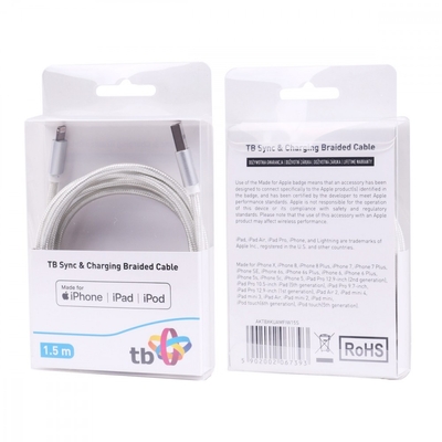 Product Καλώδιο Tb Lightning - Usb 1.5m Silver Mfi base image