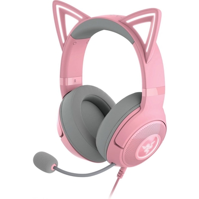 Product Headset Razer Kraken Kitty V2 Quartz Rgb Usb 7.1 Gaming Kitty Ears Pc/Ps5/Switch base image