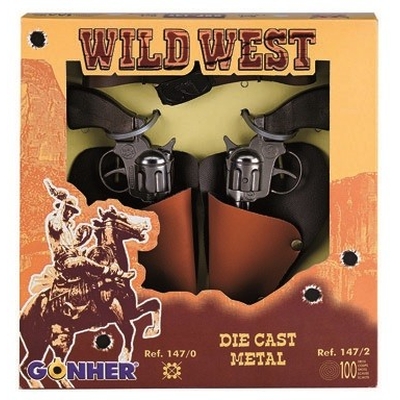 Product Παιδικό Όπλο Δράσης Pulio Cowboy Revolver Set Metal Gonher 147/0 base image