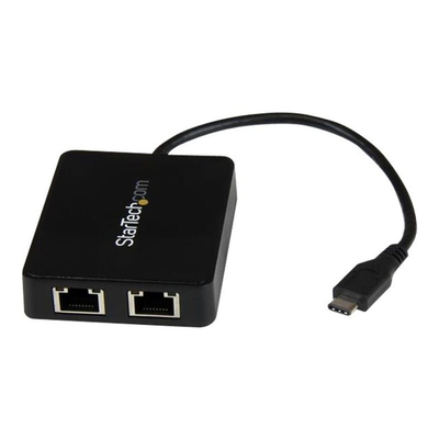 Product Κάρτα Δικτύου USB StarTech USB-C to Dual-Gigabit Ethernet Adapter with USB (Type-A) Port base image