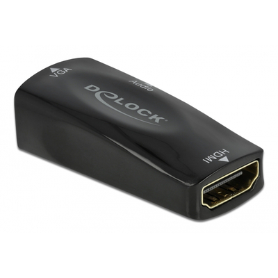 Product Αντάπτορας HDMI Delock σε VGA 66560, με audio, 1080p/60Hz, μαύρος base image