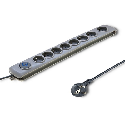 Product Πολύπριζο Ασφαλείας Qoltec Quick Switch 8 Sockets 1,8m Gray base image