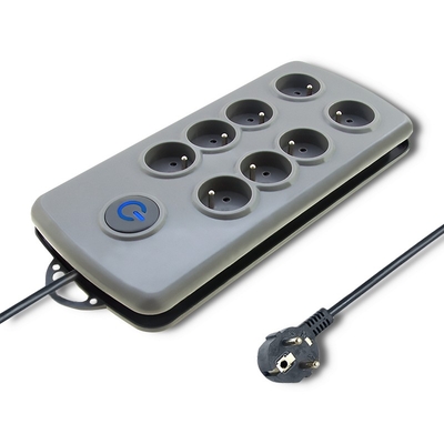 Product Πολύπριζο Ασφαλείας Qoltec Quick Switch 8 Sockets 2,5m Gray base image