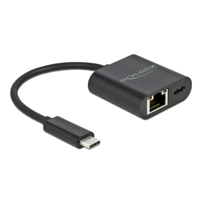 Product Αντάπτορας Δικτύου USB Delock Type-C σε ethernet RJ45 66644, 1000Mbps, μαύρο base image