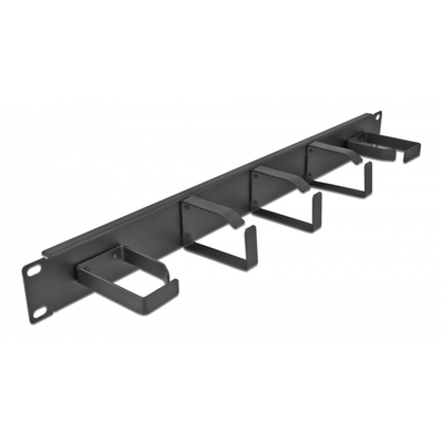 Product Αξεσουάρ για Καμπίνες Rack Delock Cable Management 66848 για 19"/1U, 5X Γάντζοι, Μαύρο base image