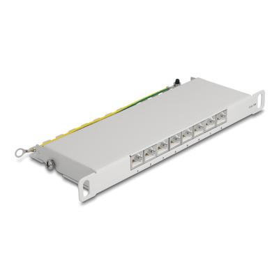 Product Patch Panel Delock 66871 για Καμπίνα Δικτύου 10"/0.5U, 8X Ports, Γκρι base image