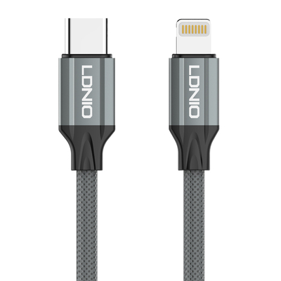 Product Καλώδιο Lightning Ldnio σε USB-C LC441I, 30W PD, 1m, γκρι base image