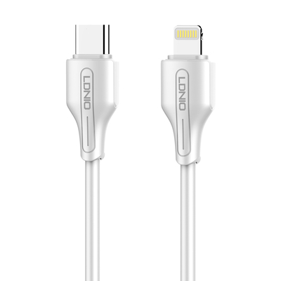 Product Καλώδιο Lightning Ldnio σε USB-C LC122I, 30W PD, 2m, λευκό base image