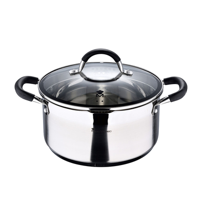 Product Κατσαρόλα με Καπάκι Masterpro foodies bgmp-1502-bk Ανοξείδωτο ατσάλι (5 L) 24 x 12 cm base image