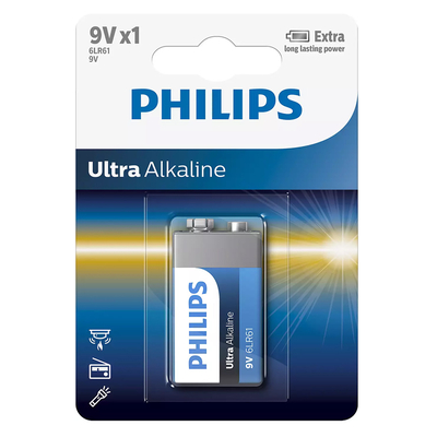 Product Αλκαλική Μπαταρία Philips Ultra 6LR61E1B/10, 6LR61 9V, 1τμχ base image