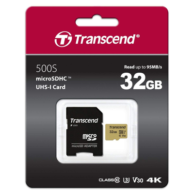 Product Κάρτα Μνήμης ΜicroSDHC 32GB Transcend Class 10 UHS-I U3 V30 + Adapter base image