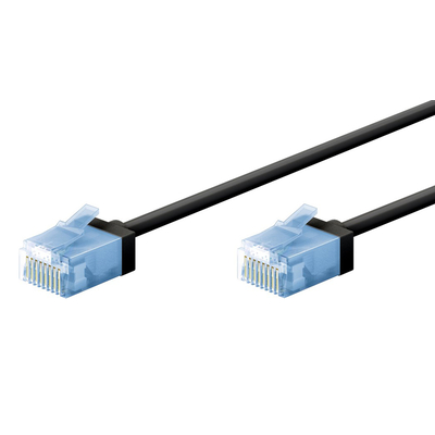 Product Καλώδιο Δικτύου Goobay 74233, CAT 6A U/UTP, slim, copper, 500MHz, 1m, Μαύρο base image