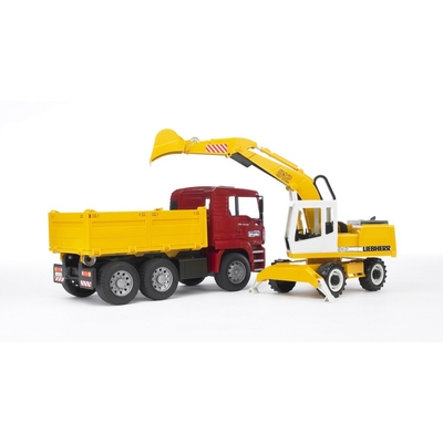 Product Όχημα Εργασίας Bruder Bruder Man Tga Truck Wit H Liebherr Excavator base image