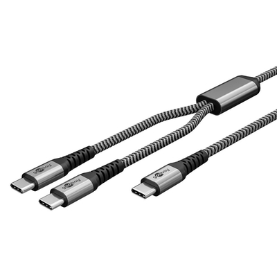 Product Καλώδιο USB-C Goobay σε 2X USB-C 75739, 60W, 480Mbps, 1.5M, Γκρι base image