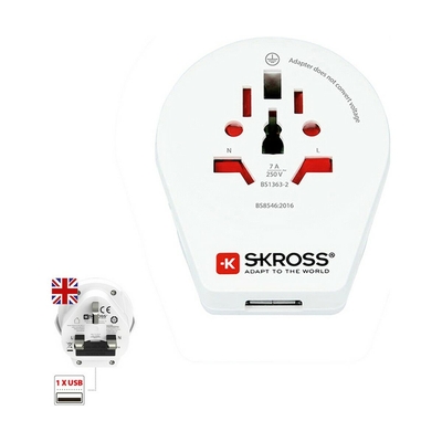 Product Αντάπτορας Πρίζας Skross 1500267 Ηνωμένο Βασίλειο Διεθνώς 1 x USB base image