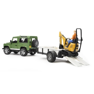 Product Bruder Bruder Land Rover With Trailer And Mini Excava base image