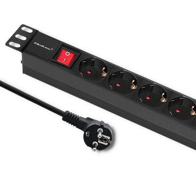 Product Πολύπριζο Qoltec For Rack 1u 16a, Pdu, 8xschuko, 2m base image