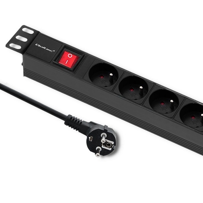 Product Πολύπριζο Qoltec For Rack 1u 16a, Pdu, 6xfrench, 2m base image