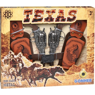 Product Παιδικό Όπλο Δράσης Pulio Cowboy Set 2 Revolvers With Holsters Gonher base image