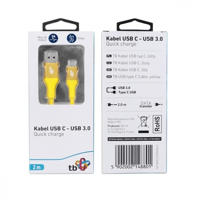Product Καλώδιο Tb Usb 3.0 - Usb C 2m Premium 3a Yellow Tpe base image