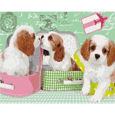 Product Παιδικές Χειροτεχνίες Symag Picture Paint it! Painting by numbers Sweet dogs base image