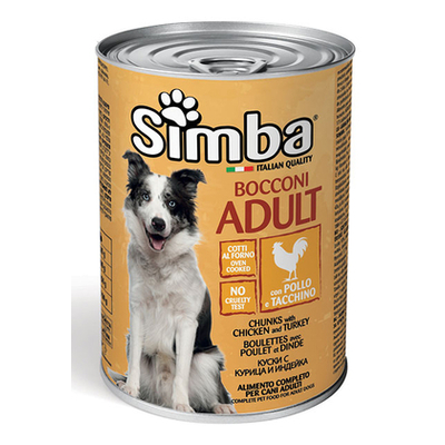 Product Υγρή Τροφή Σκύλων Simba με κοτόπουλο & γαλοπούλα, 415g base image