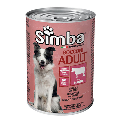 Product Υγρή Τροφή Σκύλων Simba με μοσχάρι, 1230g base image