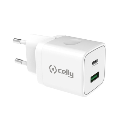 Product Φορτιστής Πρίζας 2 σε 1 Celly Λευκό 20 W base image