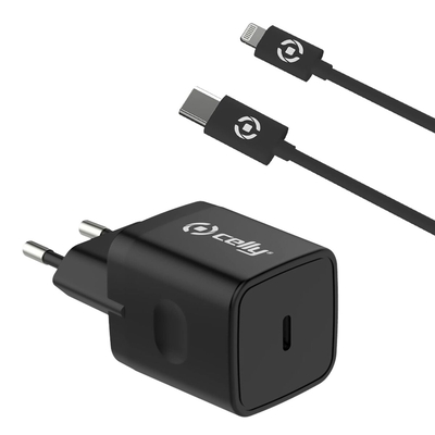 Product Φορτιστής Πρίζας Celly PLTC1C20WLIGHT Μαύρο base image