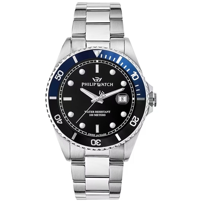 Product Ανδρικό Ρολόι Philip Watch R8253597091 Μαύρο Ασημί base image