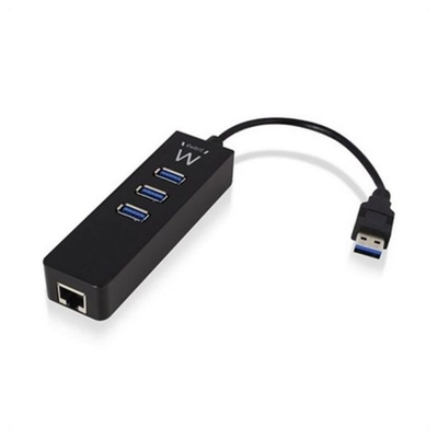 Product USB Hub Ewent AAOAUS0127 3 x USB 3.1 RJ45 Plug and Play base image