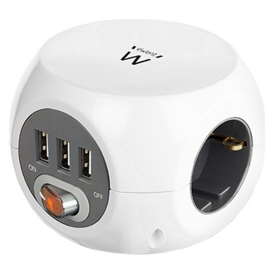 Product Πολύπριζο Kύβος Ewent EW3939 USB 5V 2A Λευκό base image