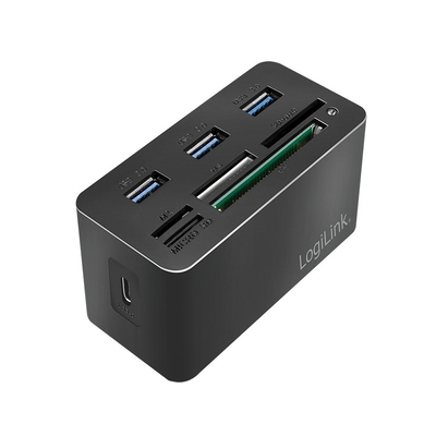 Product Card Reader Logilink Usb3.2 Gen 1 8-Port Mini Black base image
