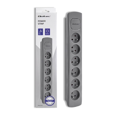 Product Πολύπριζο Qoltec 6 Sockets, 1.8m, Grey base image