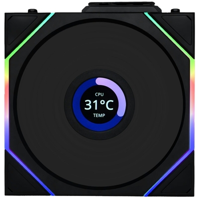 Product Case Fan 12cm Lian Li UNI FAN TL-LCD Wireless Black (1pc) - No Controller Included base image