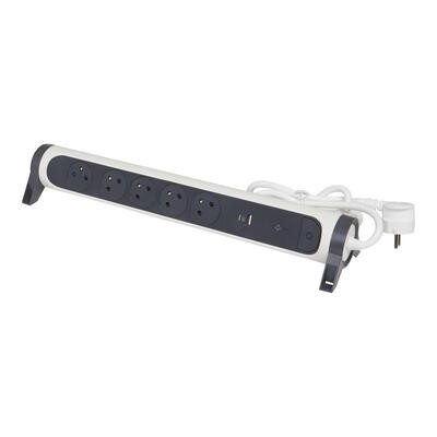 Product Πολύπριζο Legrand ochr. 5x2PZ +USB A/C 1,5m bialo-cza base image