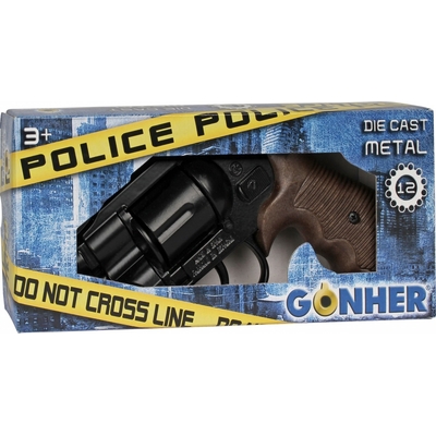 Product Παιδικό Όπλο Δράσης Pulio Metal Police Revolver 12 Rounds Gonher base image