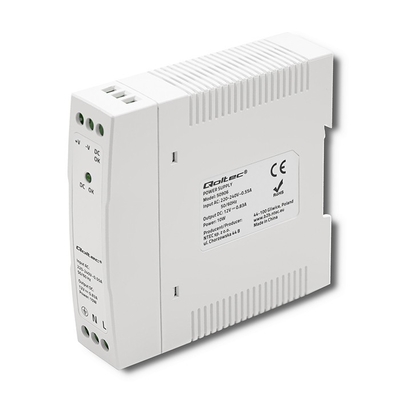 Product Τροφοδοτικό Ράγας Qoltec DIN power supply 10W, 12V, 0.83A, Slim base image