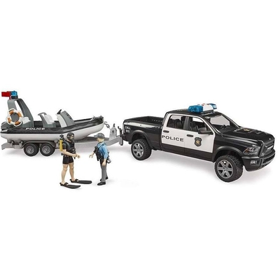 Product Bruder Dodge Ram 2500 Police Pickup With Boat base image