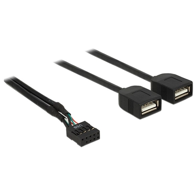 Product Καλώδιο USB-A Delock Interface σε 2X USB Type-A Female 83823, 0.4M base image