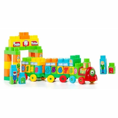 Product Φορτηγό με Τουβλάκια Moltο Train Station (70 pcs) base image